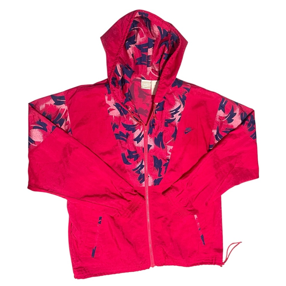 Vintage Women’s Nike Pink Winbreaker Size L Zippered Hooded